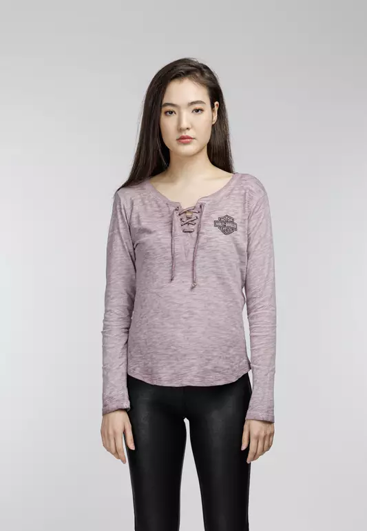 Harley-Davidson Throttle Lace-Up Knit Top