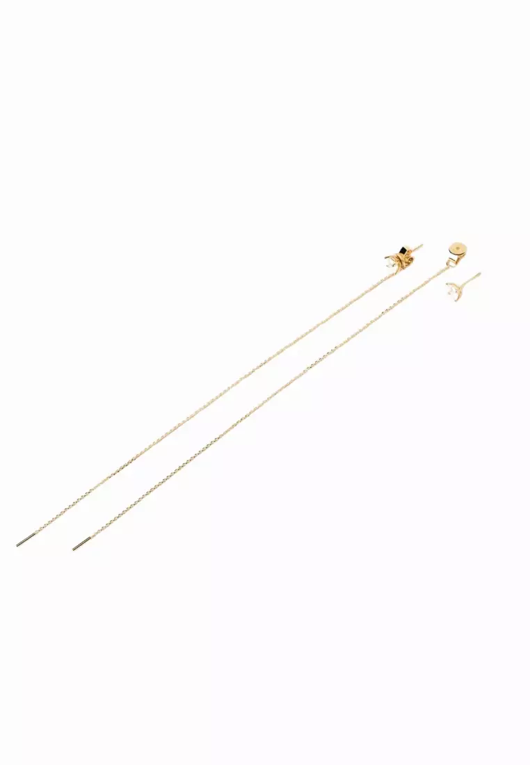 Tanto Diamond 18K Gold Dangling Earrings