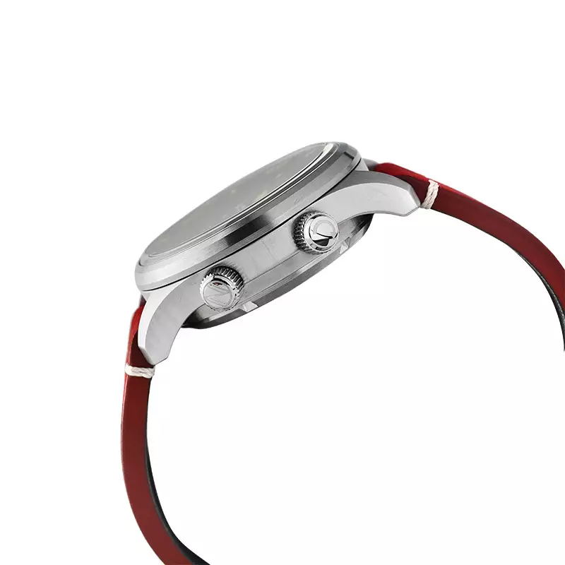 Jam Tangan Pria Spinnaker Bradner SP-5062-01 Automatic Ink Black Dial Red Leather Strap