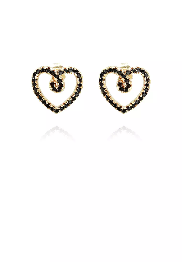Gold and black stud clearance earrings