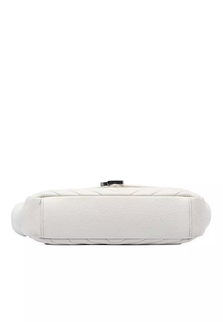 Pre-Loved Saint Laurent Medium Chevron Calfskin Monogram Envelope Bag