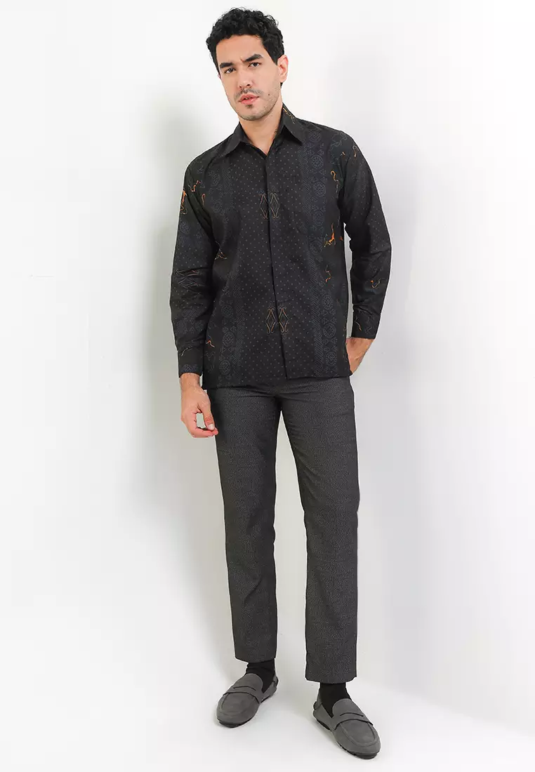 Ethnic Kemeja Batik Exclusive Premium Pria Casual Modern Lengan Panjang