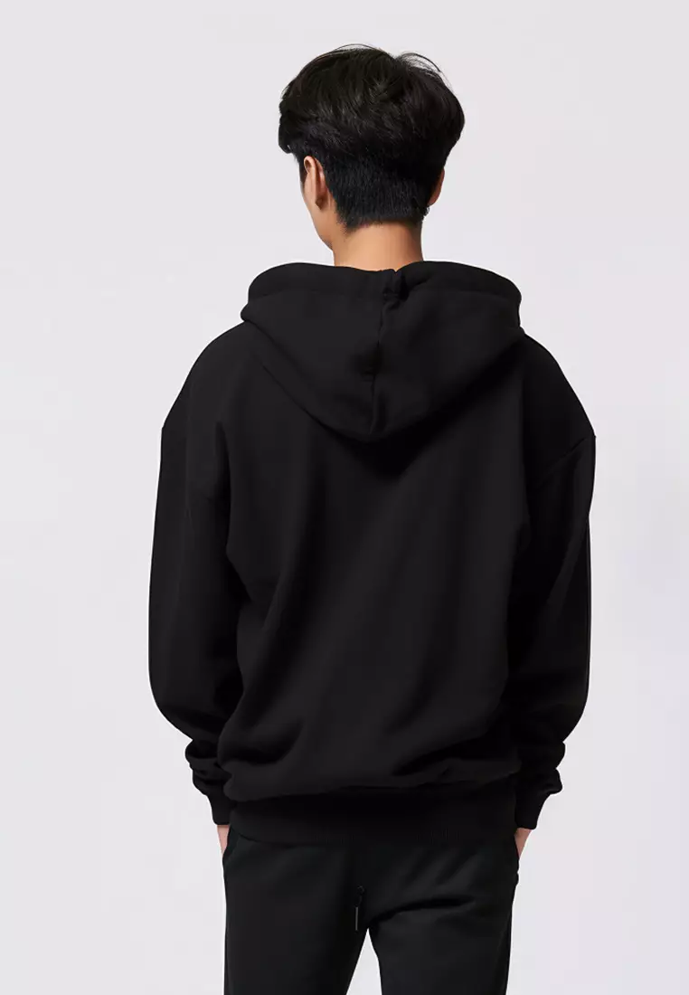 MTE02 Hoodies Premium ScubaLux Anti Kusut Waterproof "Katakana Logo Dakir" Hitam