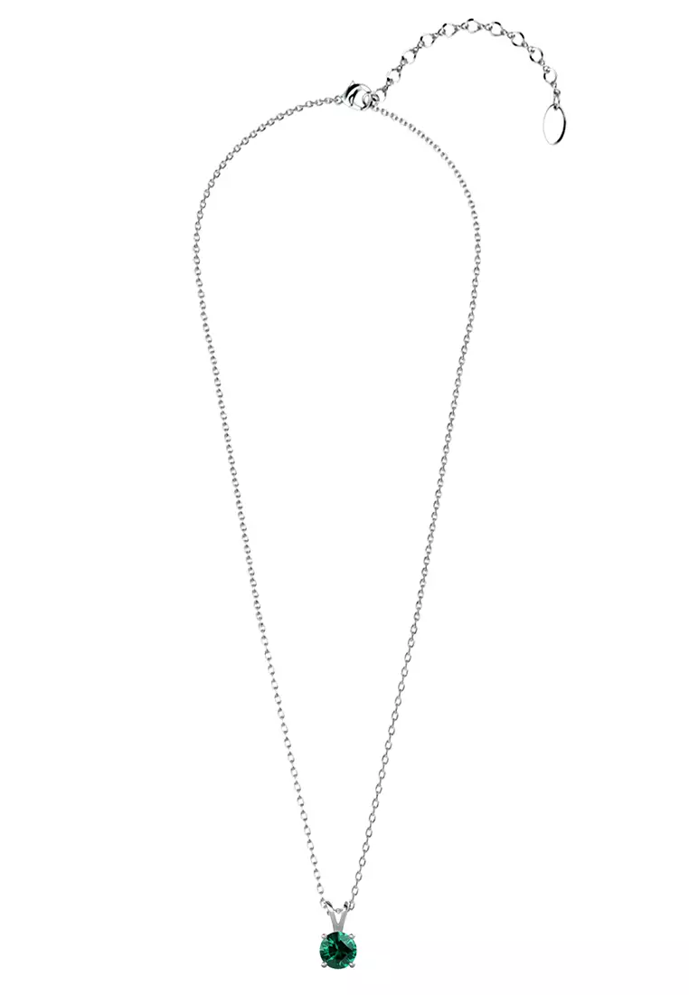 Vernice Stone Pendant Green WG - Kalung Crystal by Her Jewellery