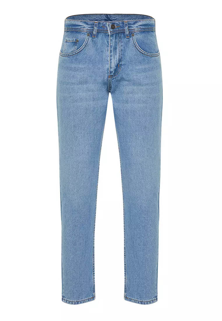 Light Blue 100% Cotton Essential Fit Jeans