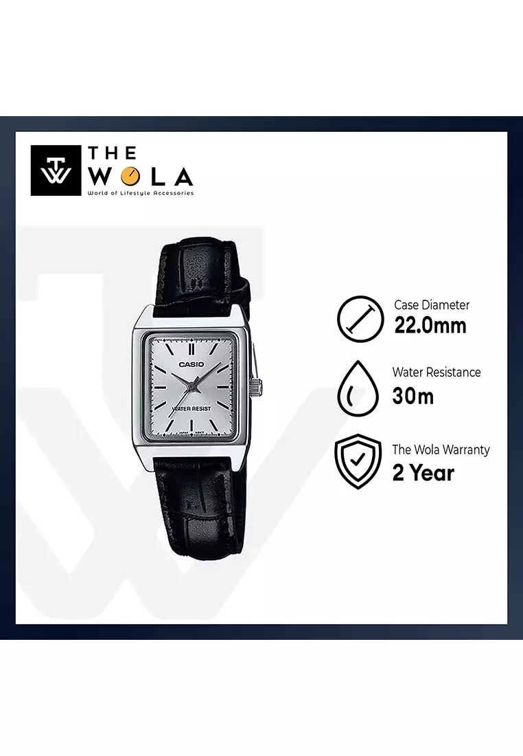 Women's Analog Watch LTP-V007L-7E1 Black Leather Band Ladies Watch