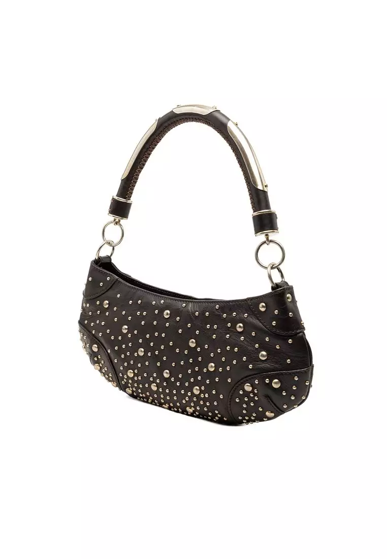 Pre-Loved Burberry Studded Calfskin Cadet Satchel