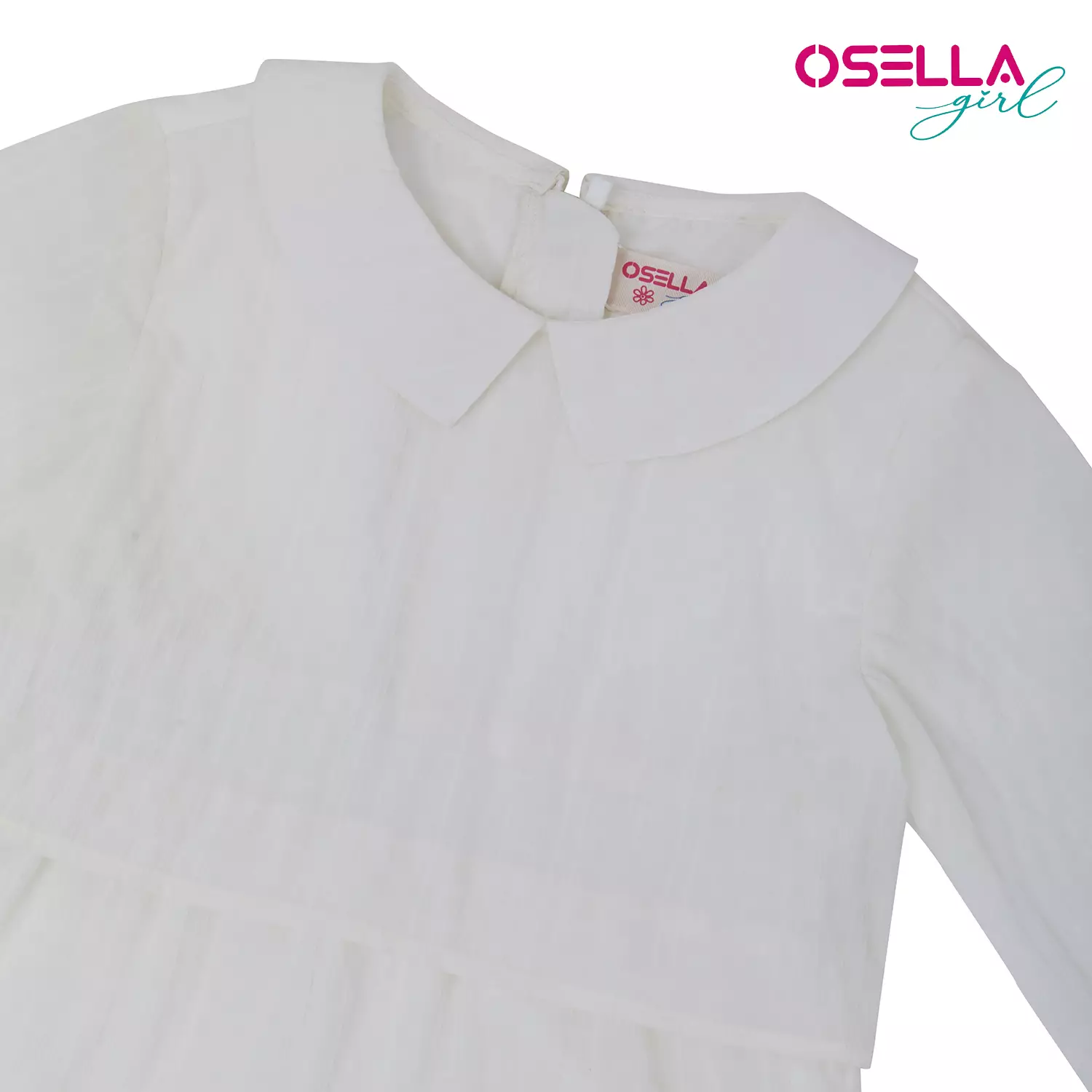 [NEW] OSELLA SOLID MAXI DRESS WITH LAYERING TOP IN WHITE FANCY FABRIC 2357500701 | Dress Anak Perempuan