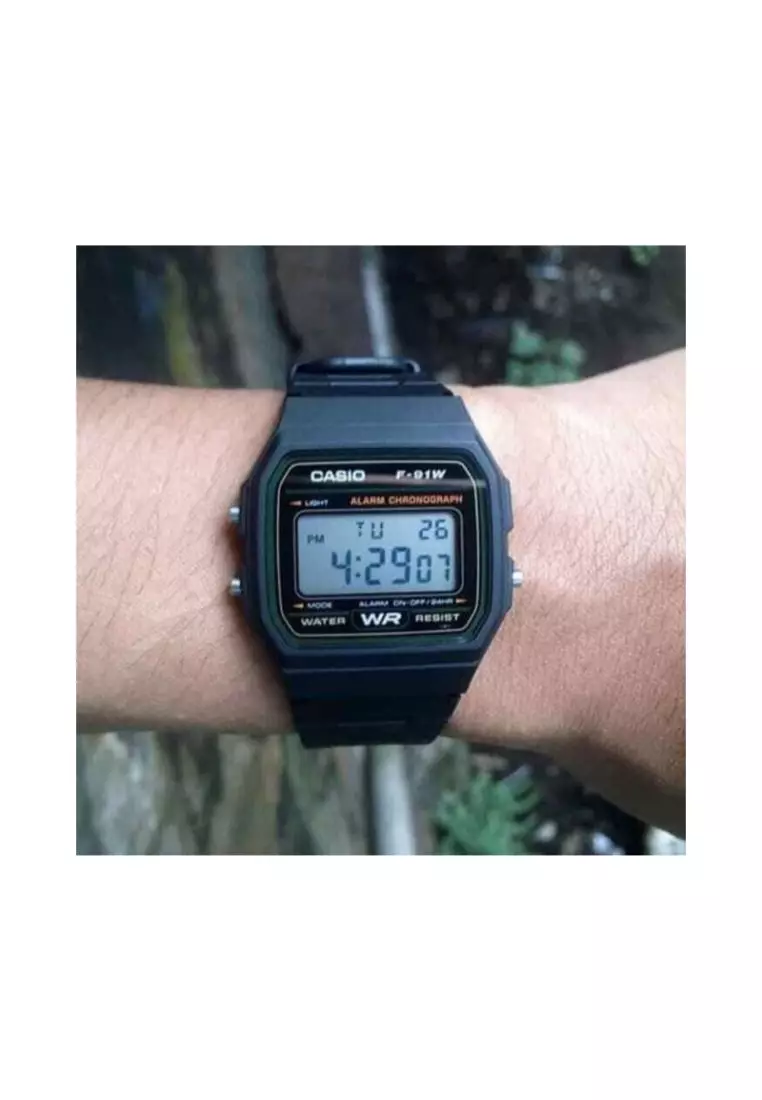 Men's Digital Watch F-91W-3 Black Resin Band