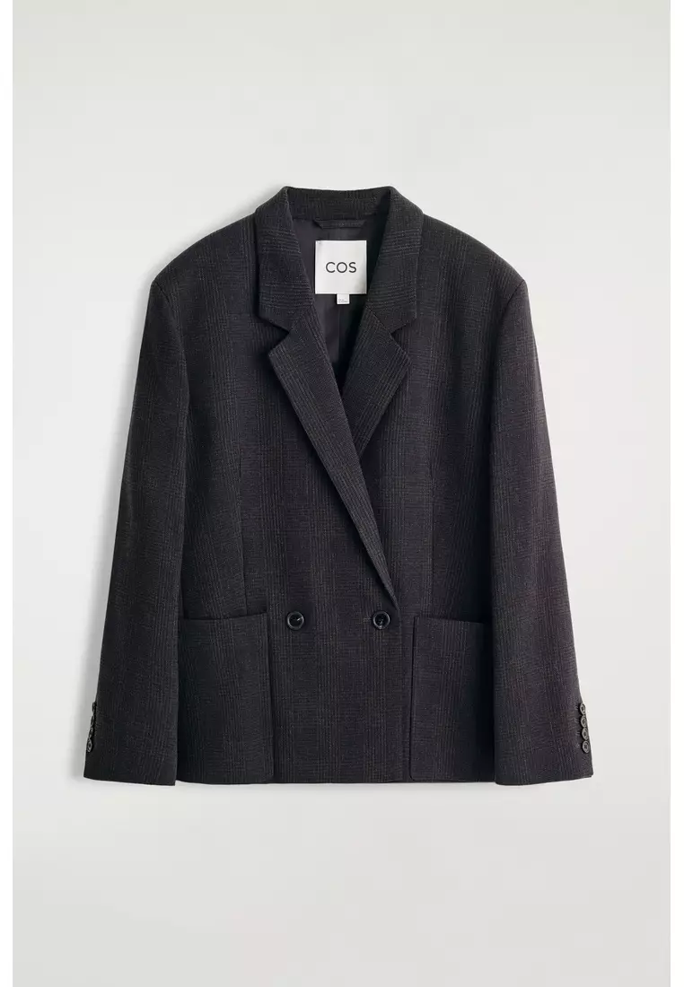 CHECKED DOUBLE-BREASTED BLAZER