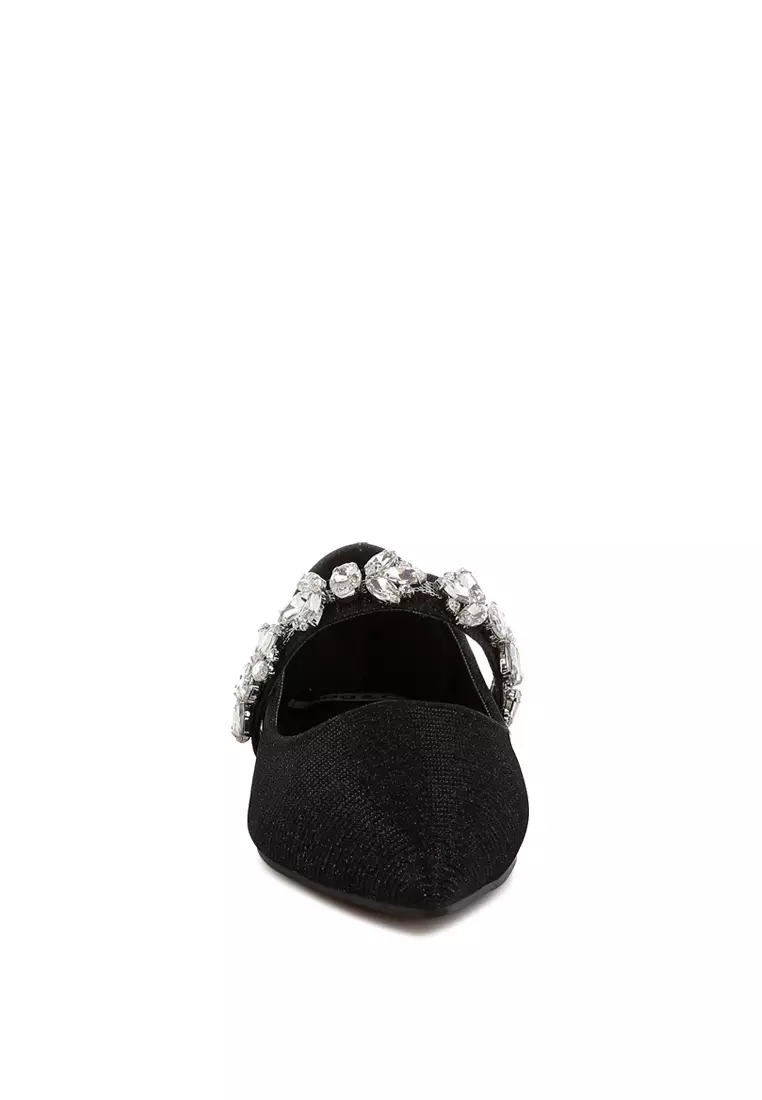 Bros Berlian Imitasi Balerina Glitter Warna Hitam