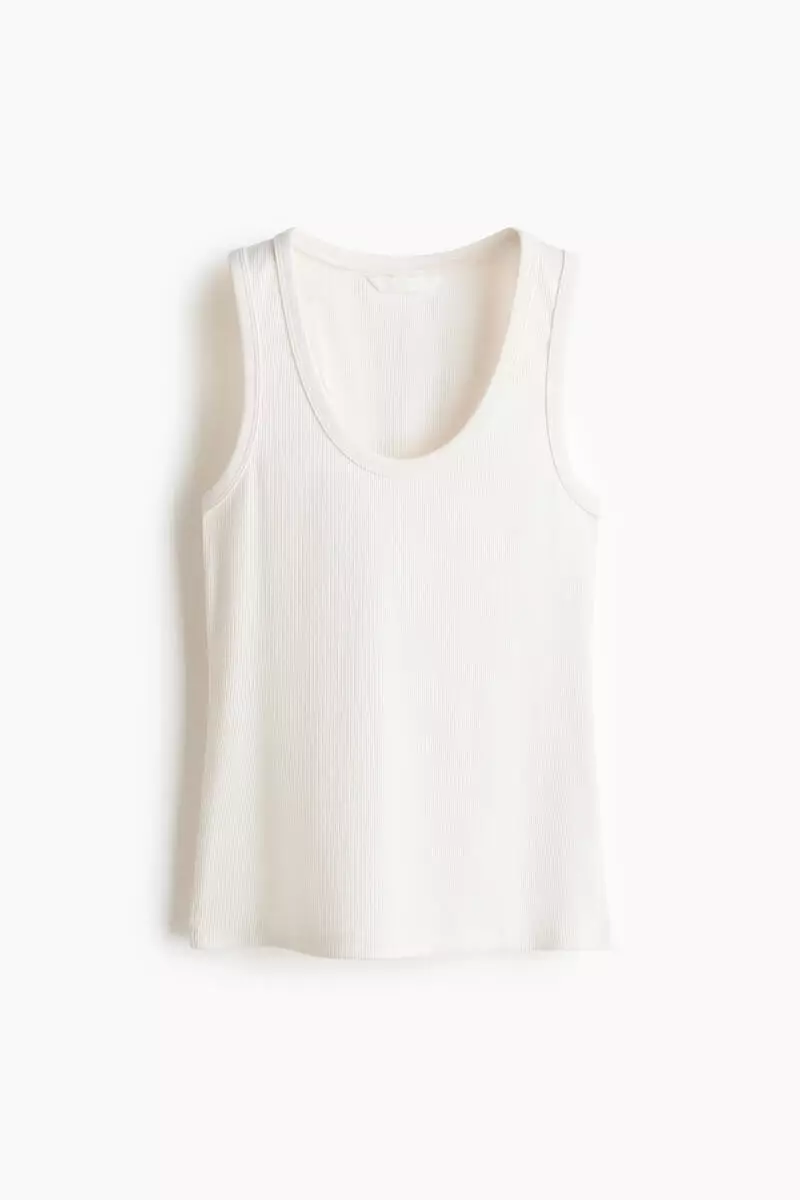 Ribbed cotton vest top