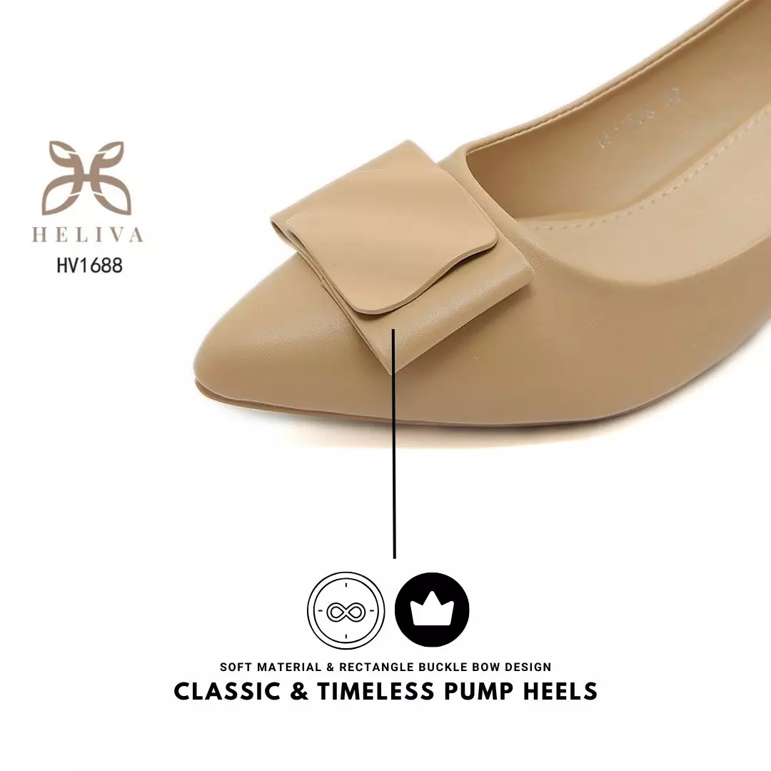 Heliva Leona Women Shoes Frame Square Curved Heel Chunky Sol 4cm HV1688