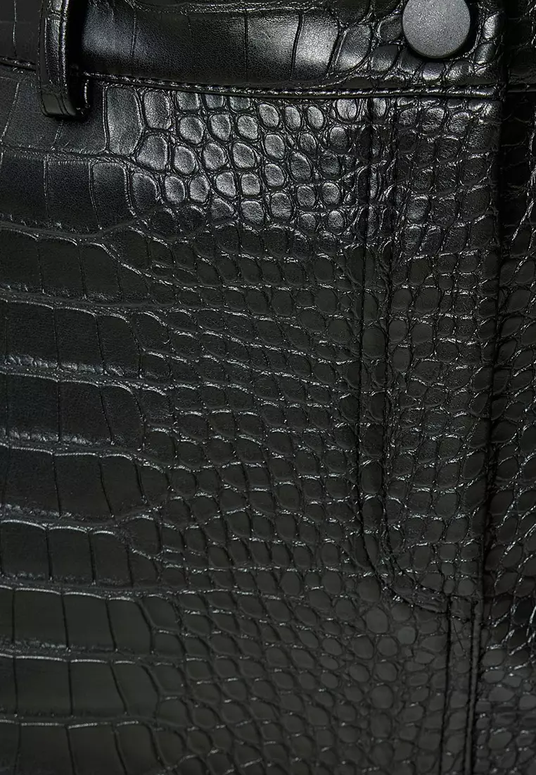 Buy KOTON Mini Faux Leather Skirt Textured A-Line 2025 Online ZALORA