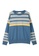 A-IN GIRLS blue Simple Striped Crew Neck Sweater 7DBD0AAD39481EGS_4