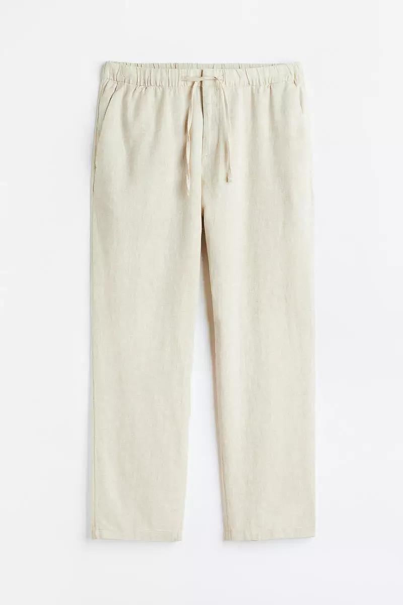Buy H&M Regular Fit Linen-blend trousers Online | ZALORA Malaysia