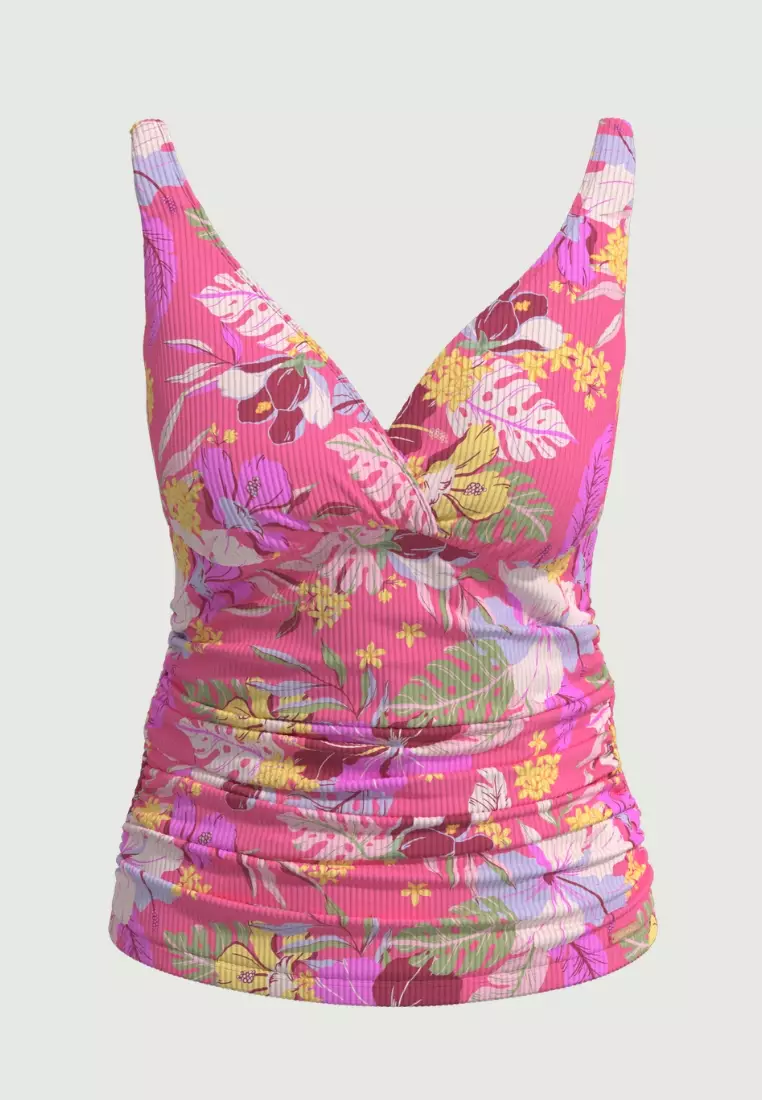 Daydream Pink Plus Cup Cross Front Tankini