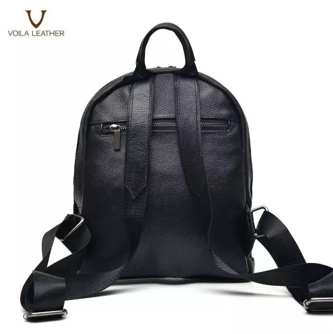 Genuine Leather Medium Women’s Backpack Voila Windy Black