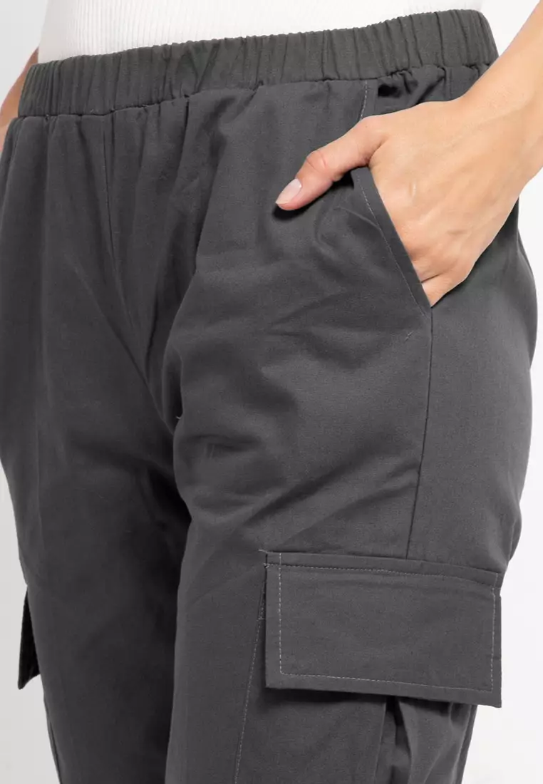 Celana Panjang Cargo Woven Grey