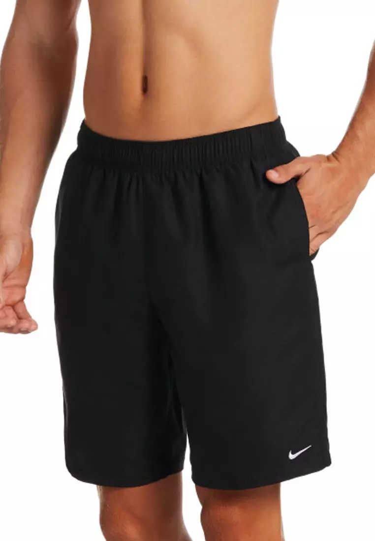 Nike swimming swoosh print lap short in on sale black