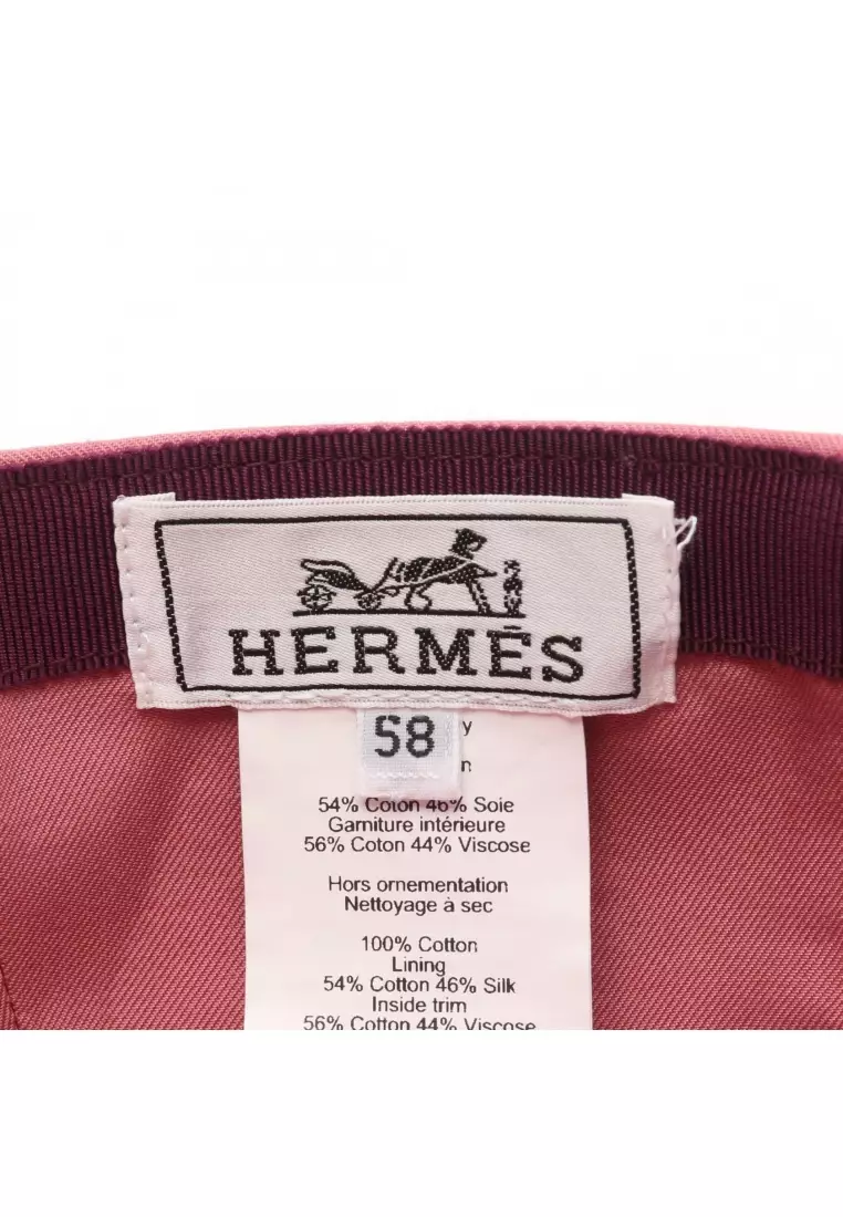 Pre-Loved Hermès Serena HElectric Rose Sorbet casquette cap cotton pink