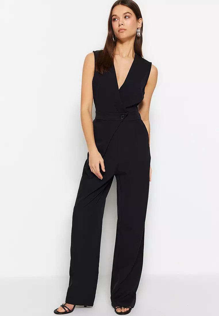 Sleeveless v neck jumpsuit clearance