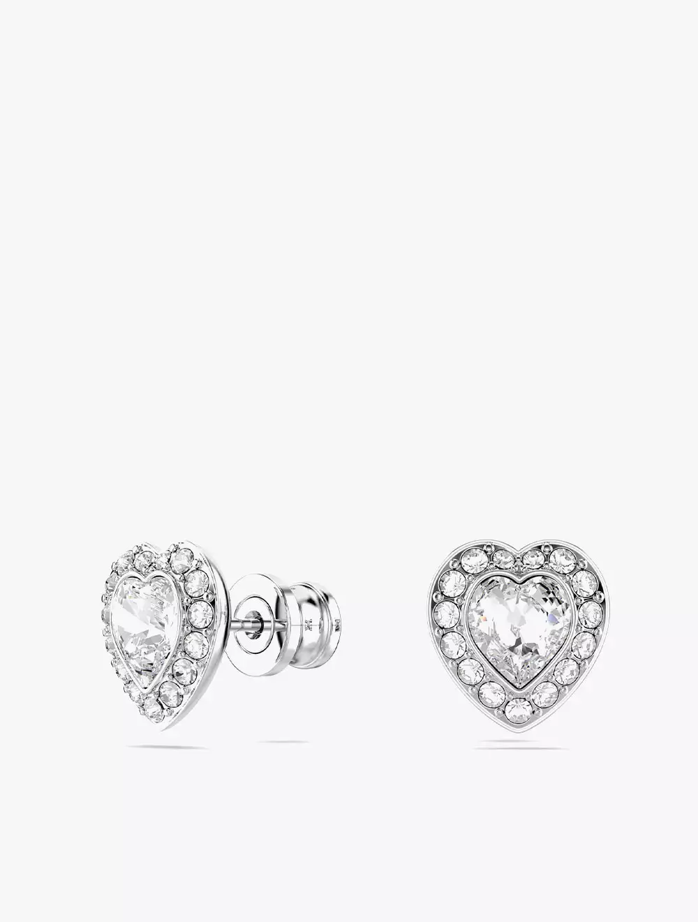Ariana Grande x Swarovski Stud Earrings Capsule Sunshine, Mixed Cuts, Heart, White, Rhodium Plated - White