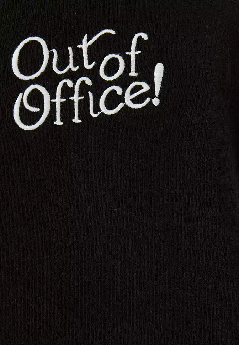 Crew Neck Slogan Printed Sweatshirt