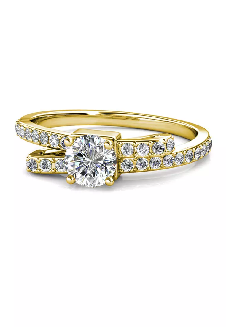 Buy Her Jewellery Her Jewellery Crystaline Bow Ring Yellow Gold