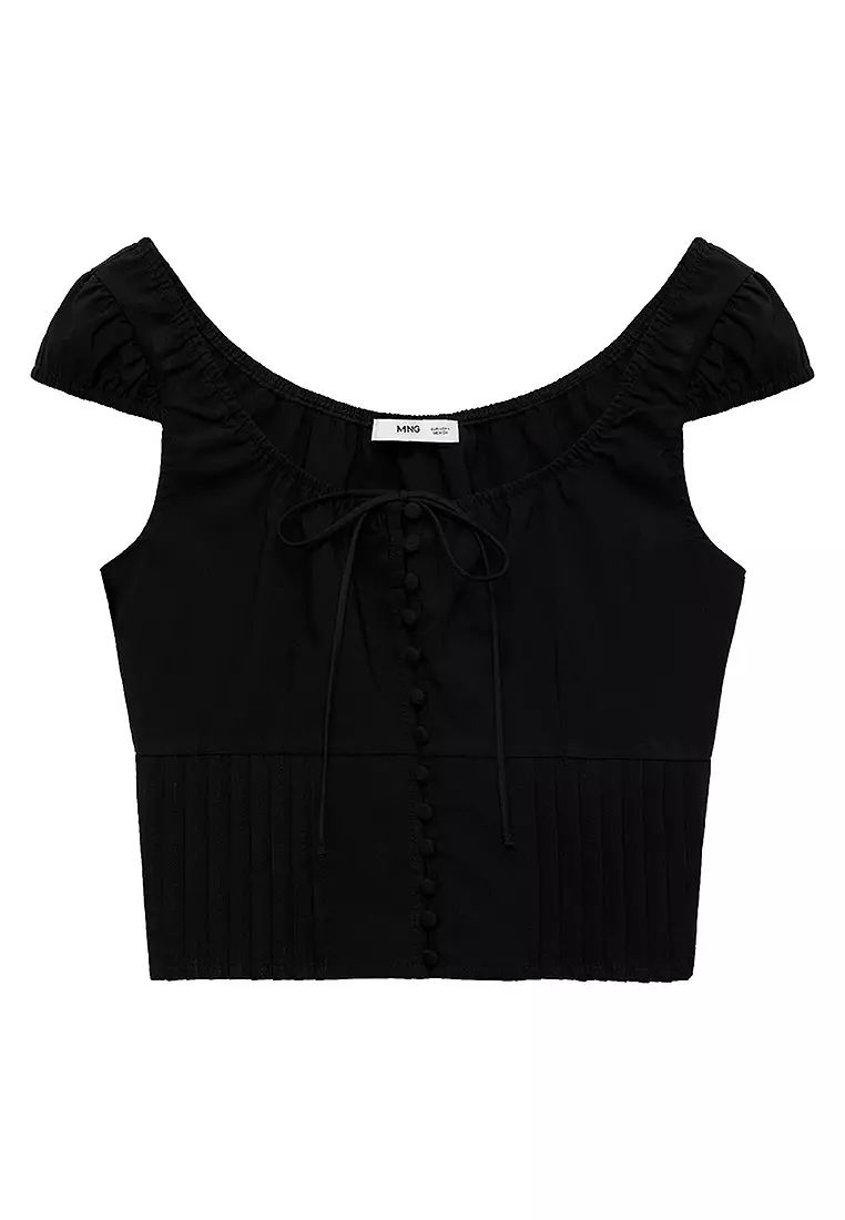 Buy Mango Buttoned Crop Top 2025 Online | ZALORA Philippines