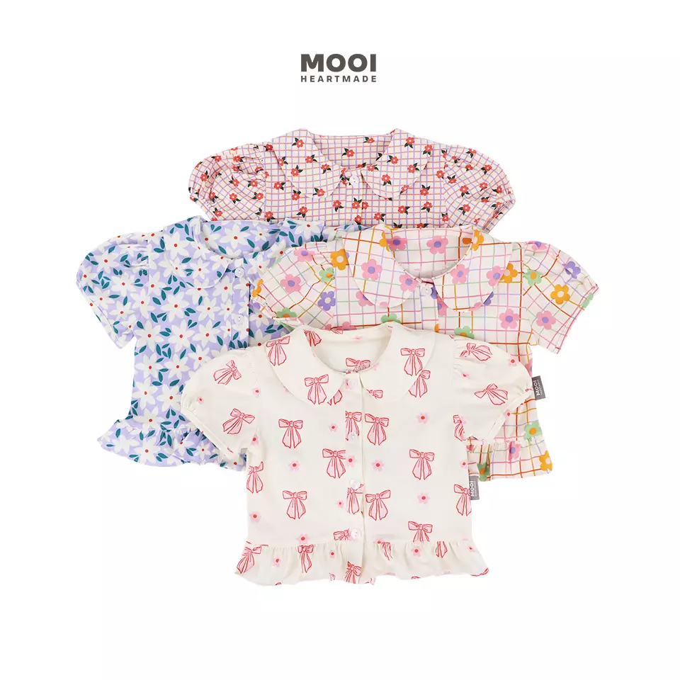 Mooi Atasan Anak Perempuan Shanna Top - Almond Cream