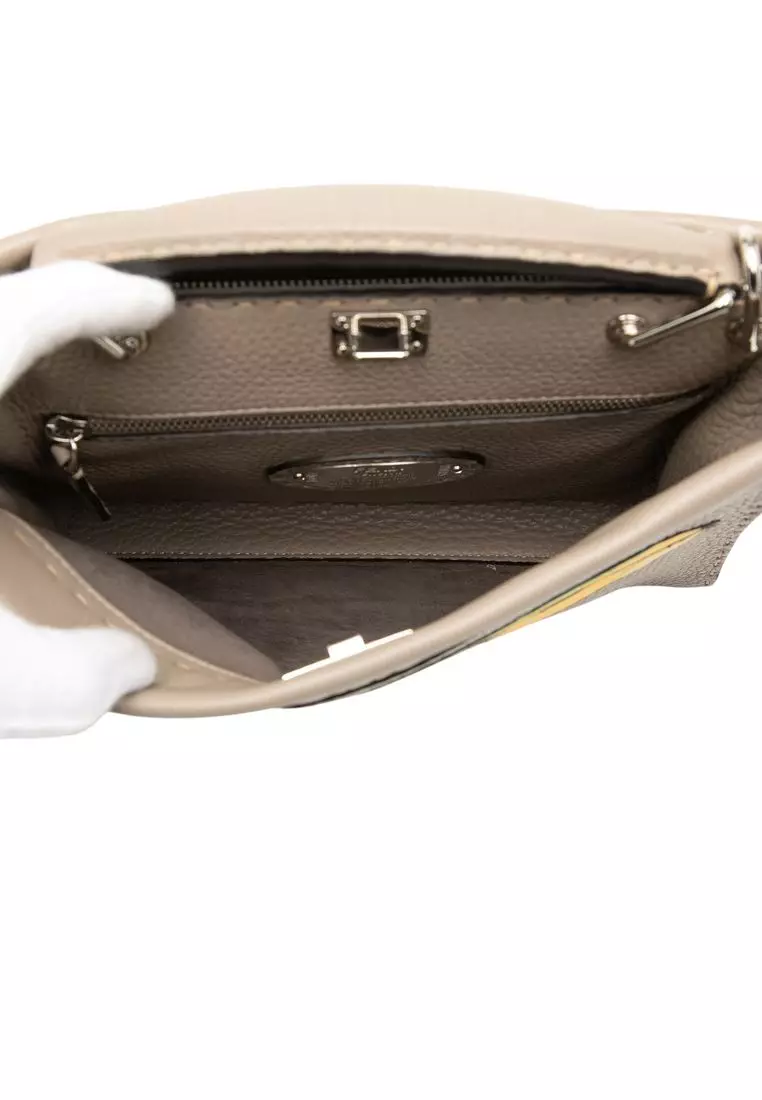 Pre-Loved Fendi Sue Tilley Mini Calfskin Romano Selleria Banana Peekaboo Iconic Fit Satchel