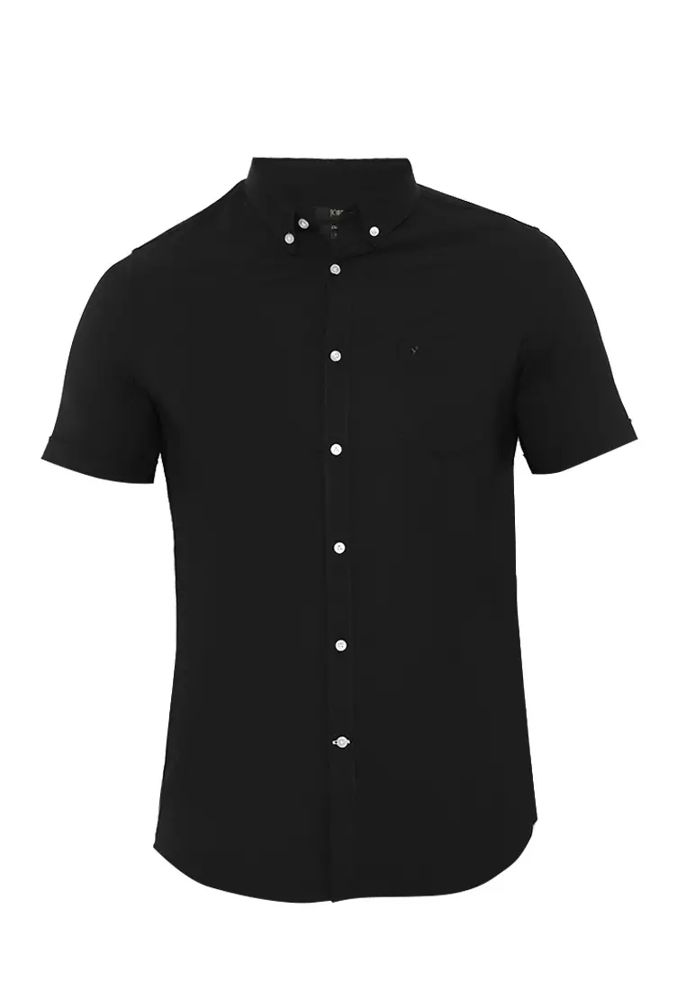 Jobb Minnesota Kemeja Pria Lengan Pendek Slim Fit Hitam 3
