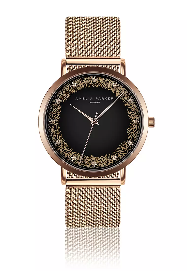 Buy Amelia Parker Amelia Parker Coral Rose gold Mesh women watch Online