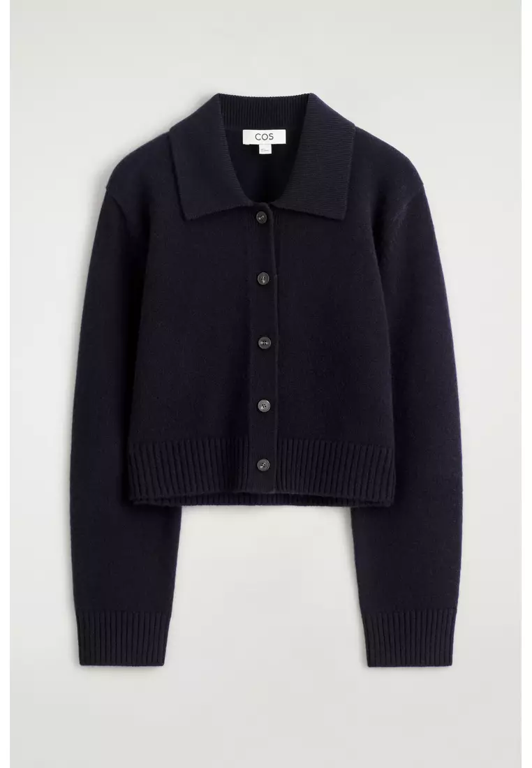COLLARED MERINO WOOL CARDIGAN