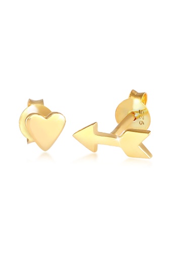 ELLI GERMANY 金色 Heart Arrow Minimal Gold Plated Earrings 9E9AFACFB014D1GS_1