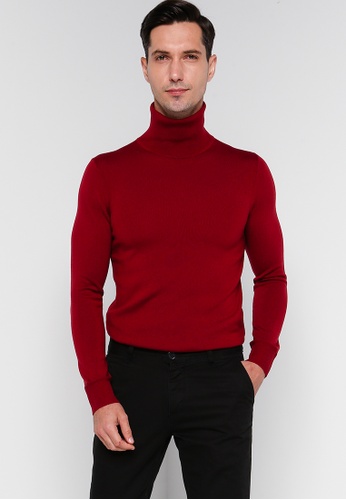 ck Calvin Klein red Fine Spun Merino Turtleneck Sweater C2D65AAC65F8F8GS_1