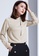 LYCKA beige LL11250 Korean Style  Autumn-Winter Round Neck Long Sleeve Top -Beige -M C5382AA0B99DF0GS_2