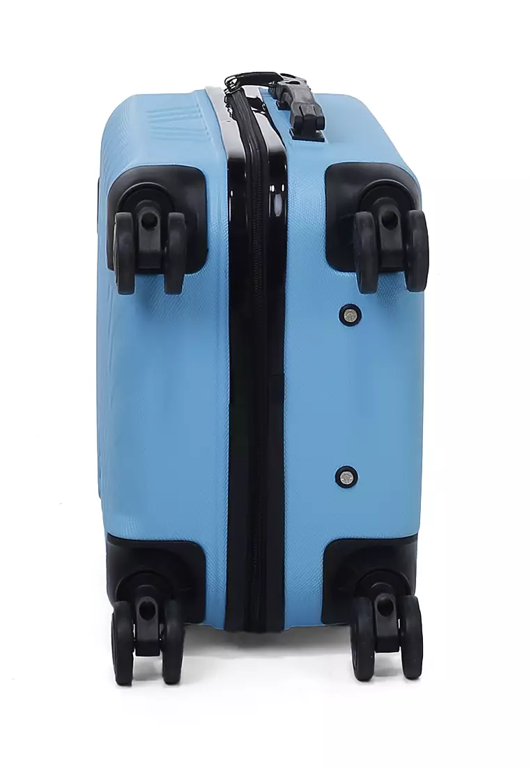 Carlton Koper Unisex Size 20 Inch Suitcase Large Compartment Material ABS+PVC Coated ORIGINAL - Light Blue