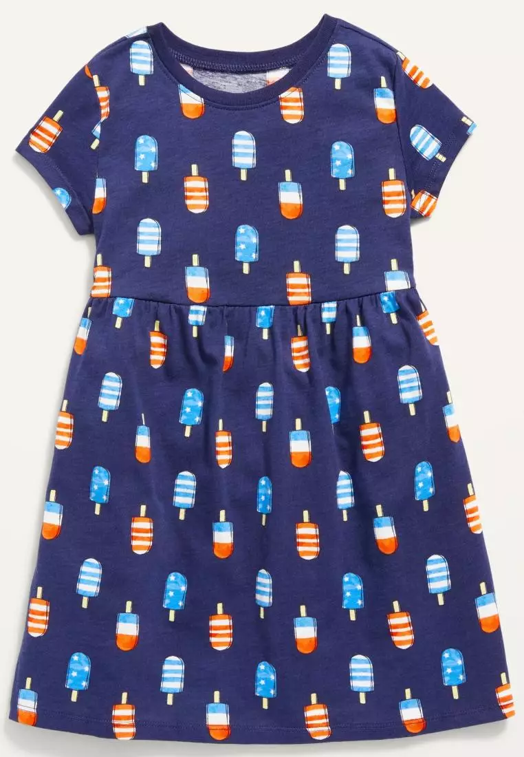Buy Old Navy Short Sleeve Fit Flare Dress for Toddler Girls 2024