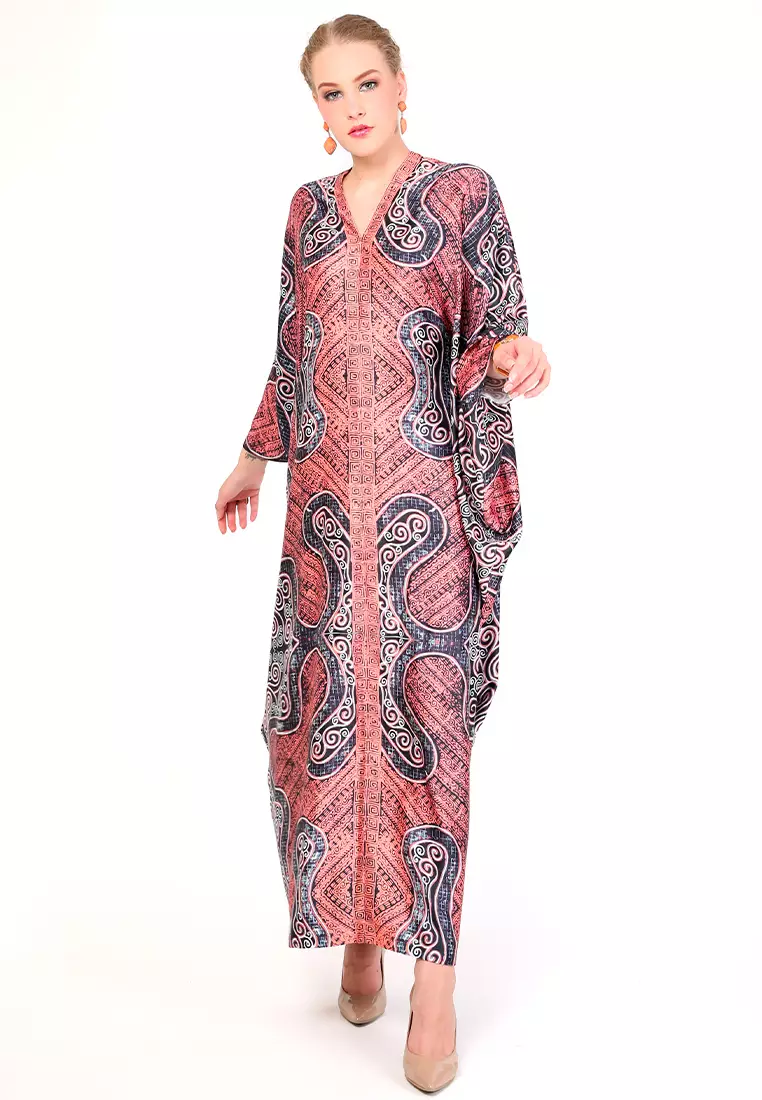 Kanzi Long Sleeve Blue Tapis Kaftan