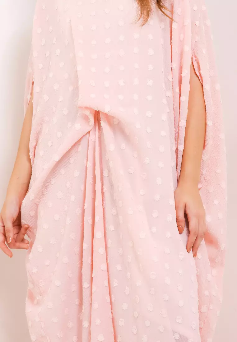 Furry Dot Ruched Kaftan