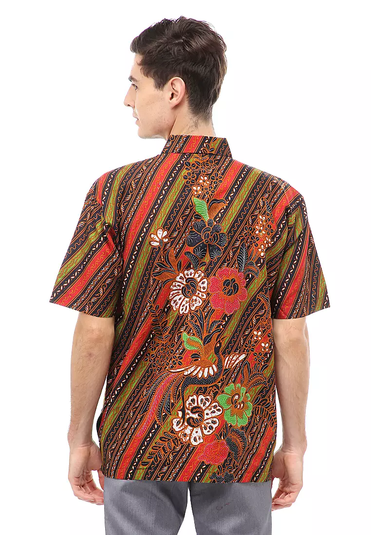Kendrick Atasan Formal Kemeja Batik Pria Wisnu Short Sleeve Full Furing Material Cotton ORIGINAL