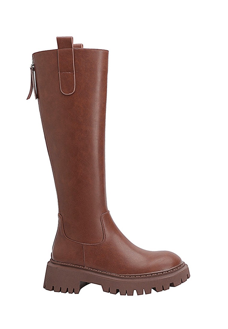 VANSA Fashion Cow Leather Platform High Boots VSW-B30680