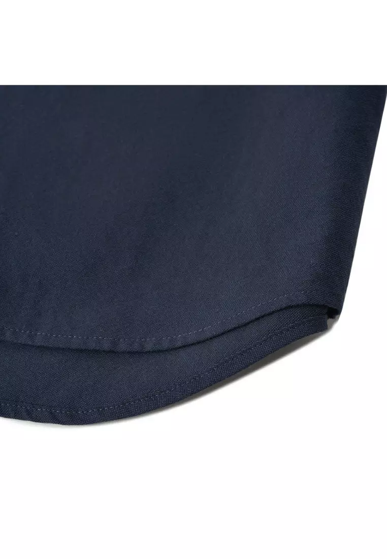 Men's Oxford Long Sleeve Slim Embroidery Shirt 01045083