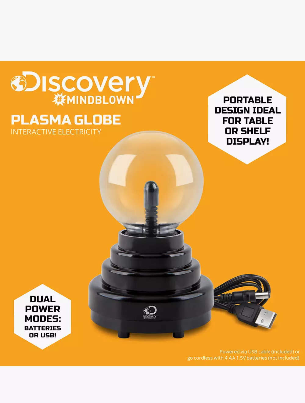 Discovery Mindblown Plasma Globe With Interactive Electricity Display - Multi