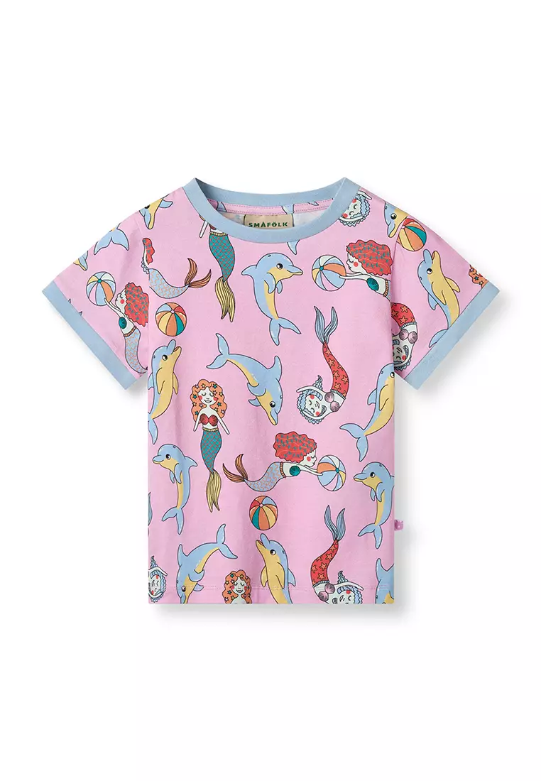 T-shirt with mermaids and dolphins