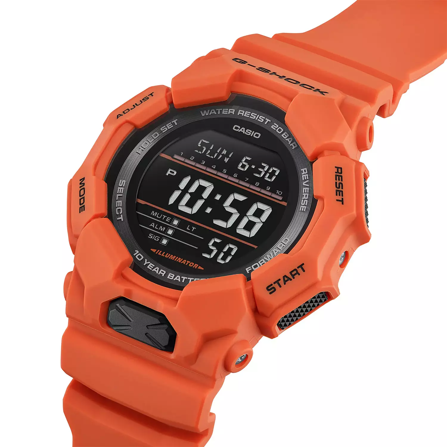 Casio G-shock GD-010-4D - Jam Tangan Digital Pria - Black Dial - Orange Resin Band