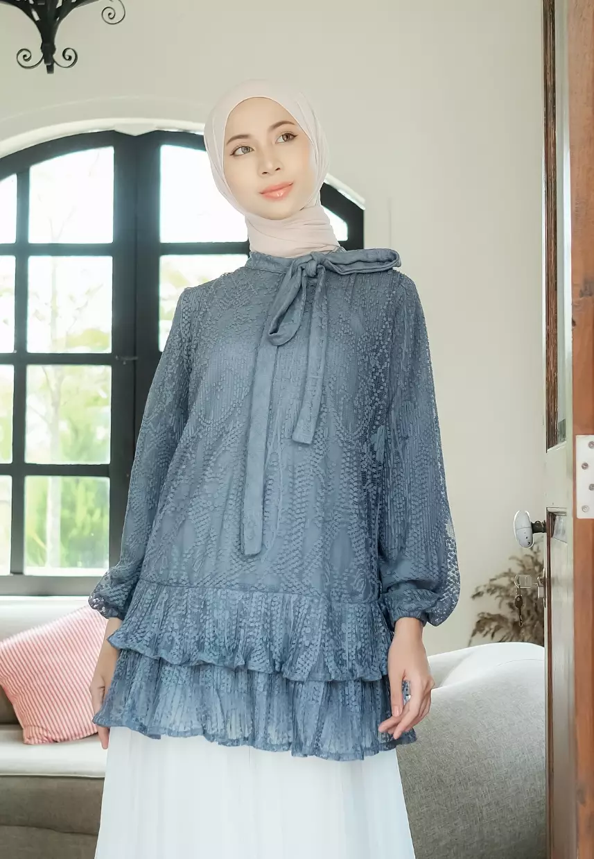Willow Blouse - Steel Blue