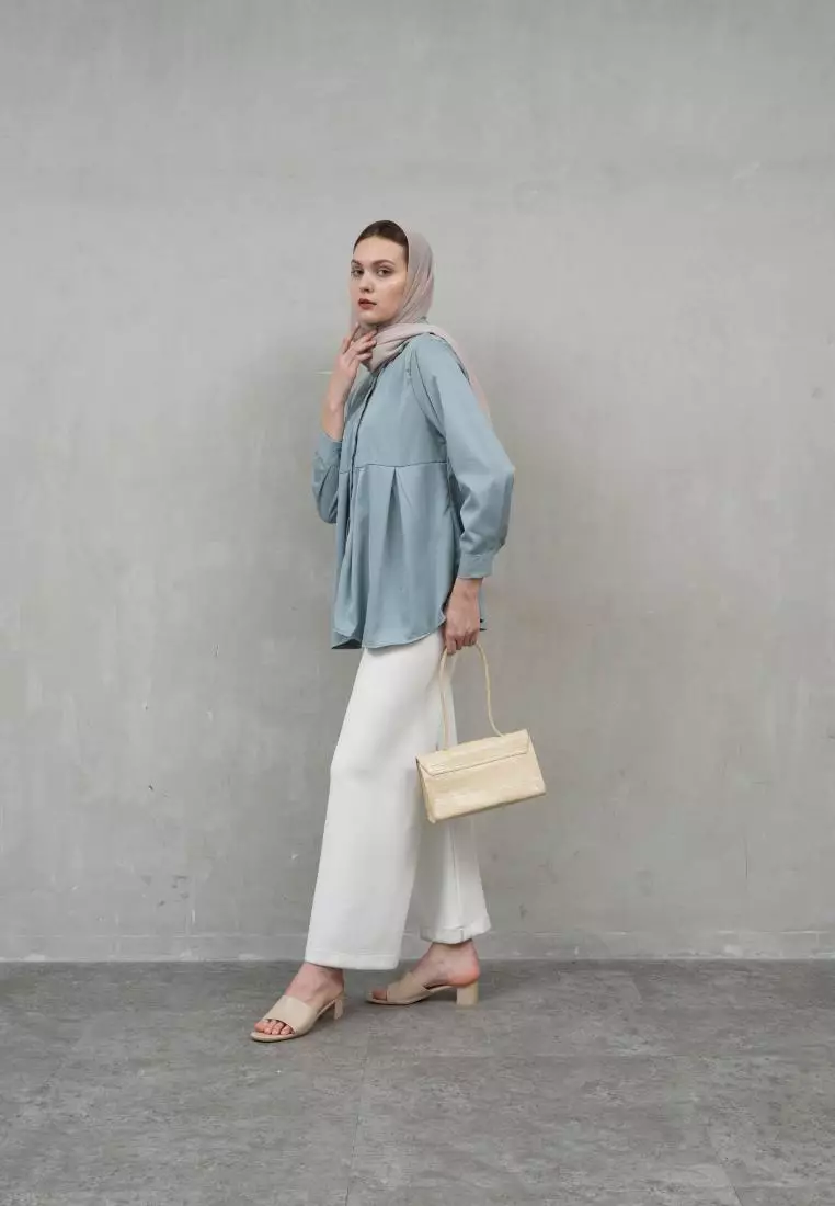 Houseofcuff Mars Top in Pastel Blue Kemeja Wanita